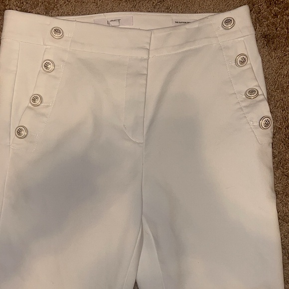 OFFERS OPEN LOFT women white pants size 4 Sutton Skinny Sailor Pants size 4 NWT - Picture 3 of 8